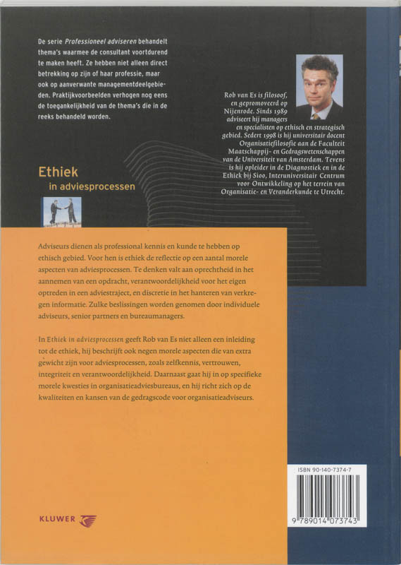 Achterkant van Ethiek in adviesprocessen