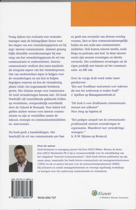 Achterkant van Interne communicatie bij verandering