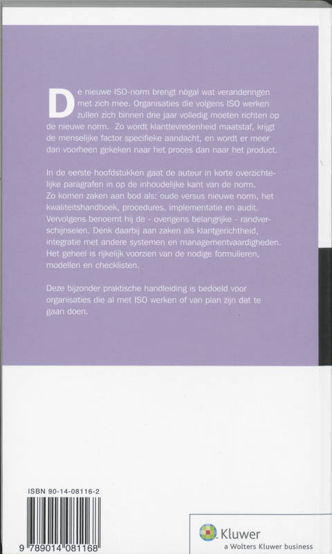 Achterkant van Werken met ISO 9001:2000
