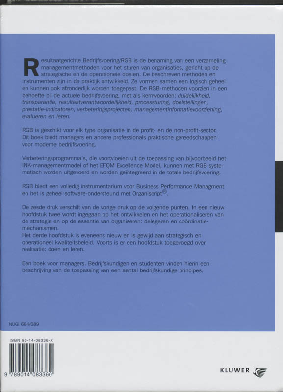 Achterkant van Resultaatgerichte bedrijfsvoering / RGB