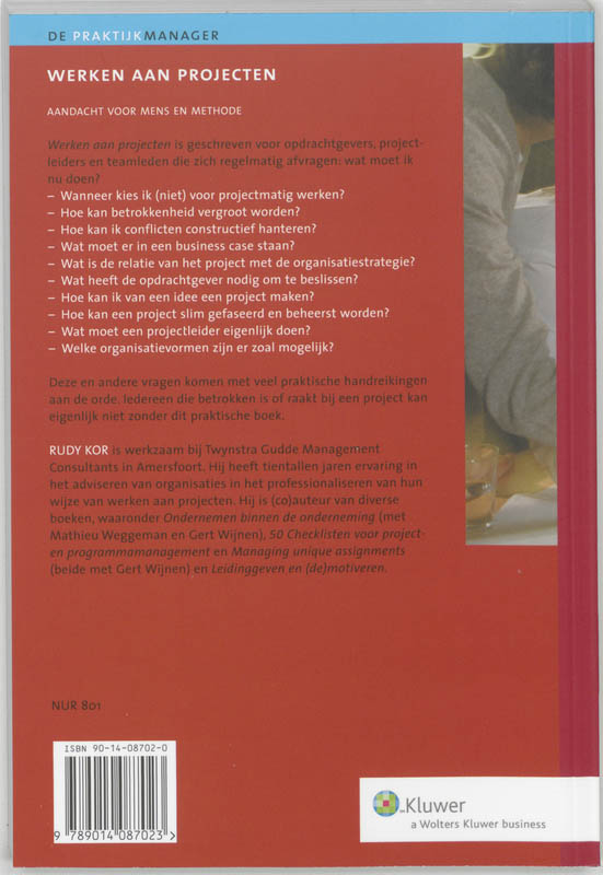 Achterkant van Werken aan projecten