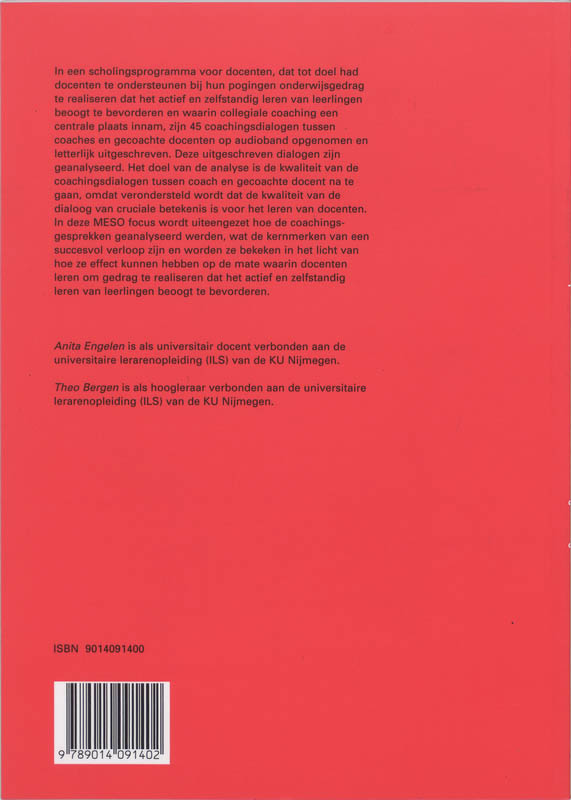 Achterkant van Op zoek naar de kwaliteit van coachingdialogen