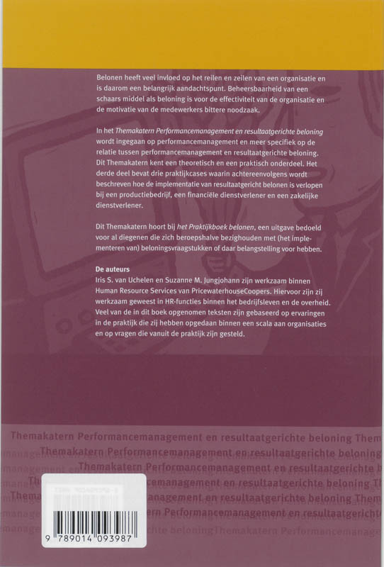 Achterkant van Themakatern performancemanagement en resultaatgerichte beloning