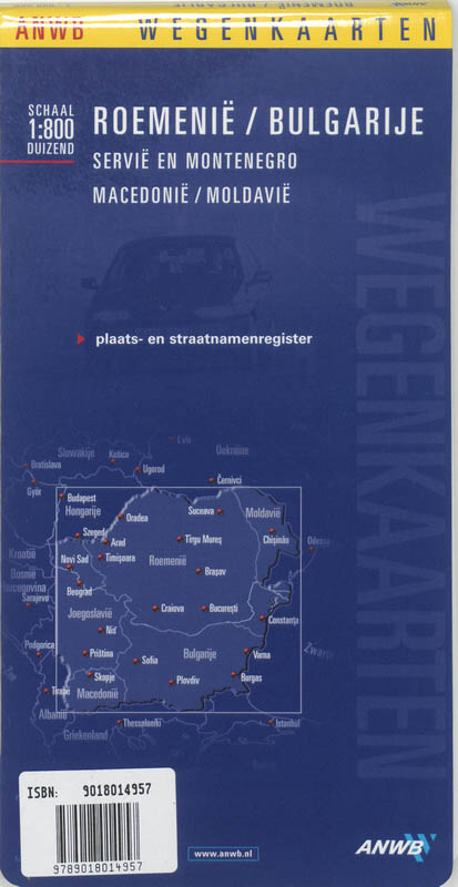 Achterkant van Roemenië, Bulgarije, Joegoslavië, Moldavië