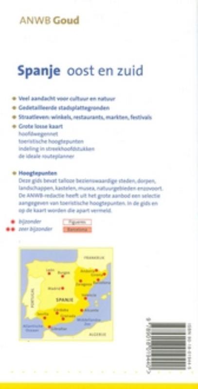 Achterkant van Spanje Oost en Zuid