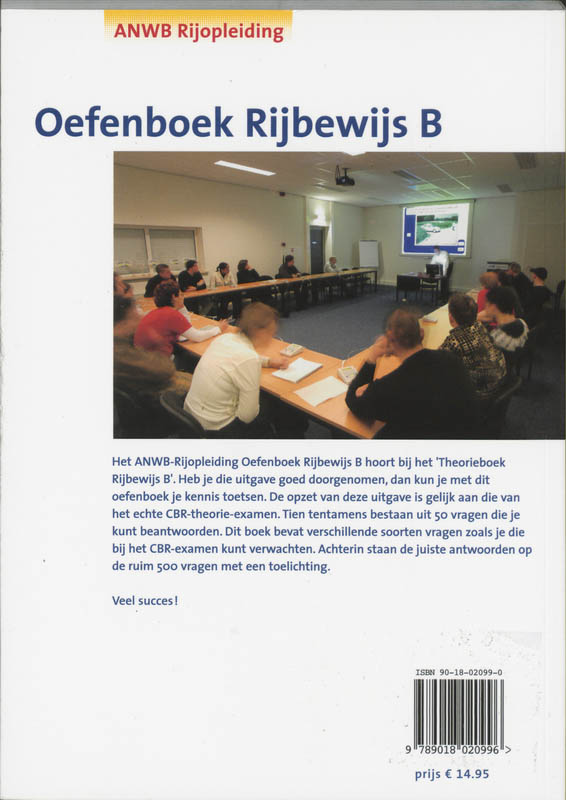 Achterkant van Oefenboek rijbewijs B