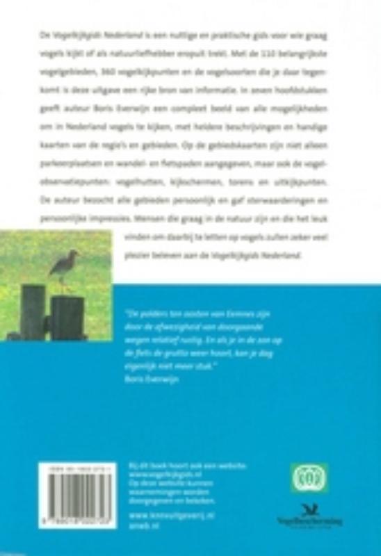 Achterkant van Vogelkijkgids Nederland