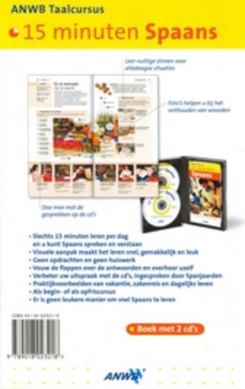 Achterkant van 15 minuten Spaans