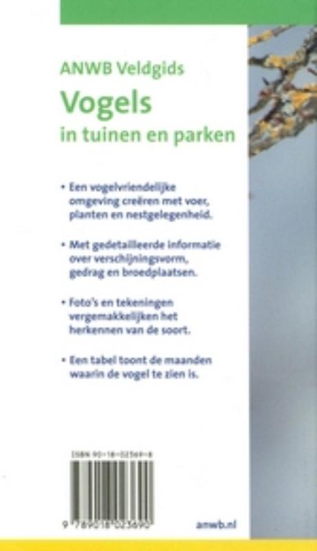 Achterkant van Vogels in tuinen en parken
