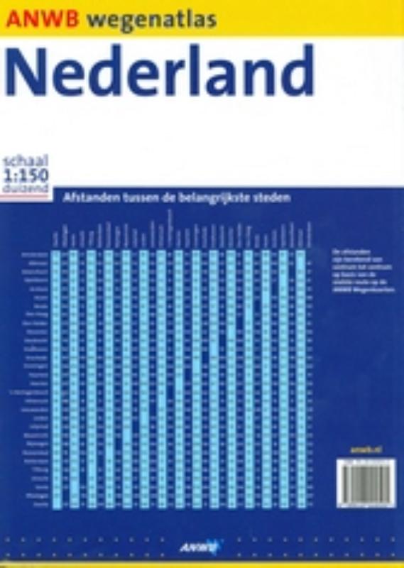 Achterkant van ANWB wegenatlas Nederland