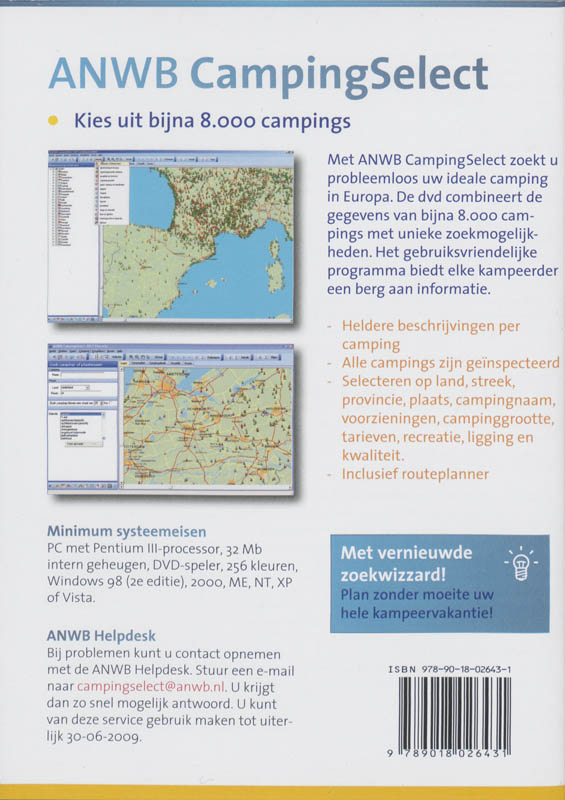 Achterkant van Campingselect Europa 2008