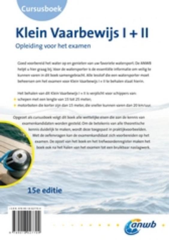 Achterkant van Cursusboek Klein Vaarbewijs 1+2