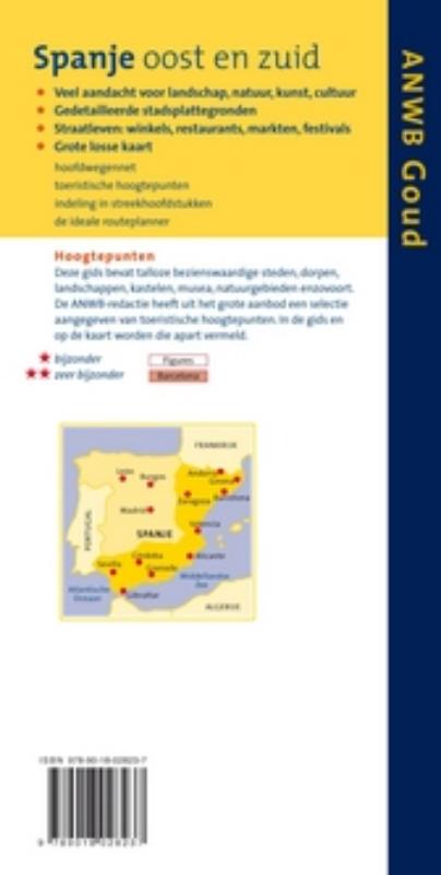 Achterkant van Spanje Oost en Zuid