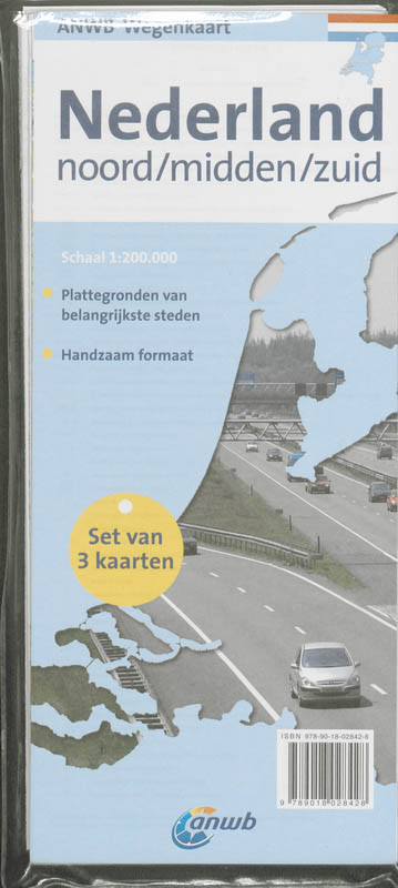 Achterkant van ANWB wegenkaart Nederland N ; M ; Z set