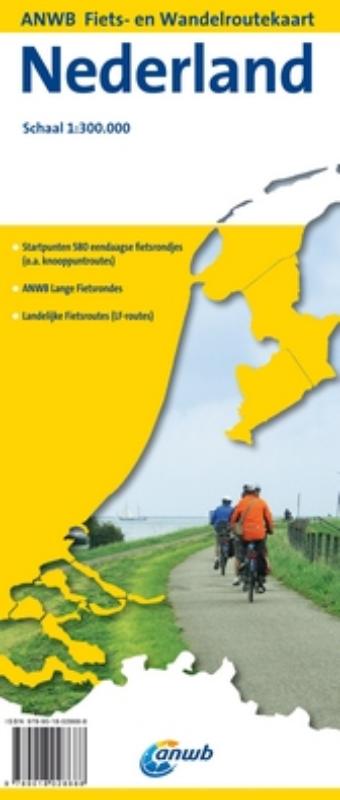 Achterkant van ANWB fiets- en wandelroutekaart Nederland