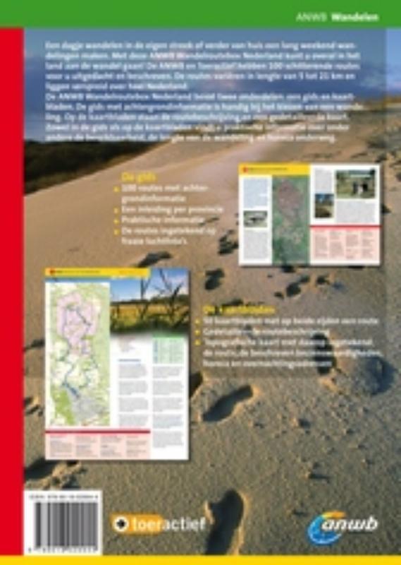 Achterkant van ANWB wandelroutegids Nederland