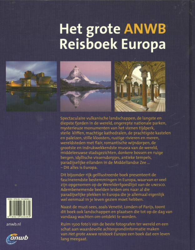 Achterkant van Het grote ANWB Reisboek Europa