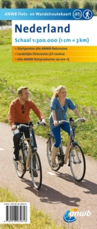 Achterkant van ANWB fiets- en wandelroutekaart Nederland