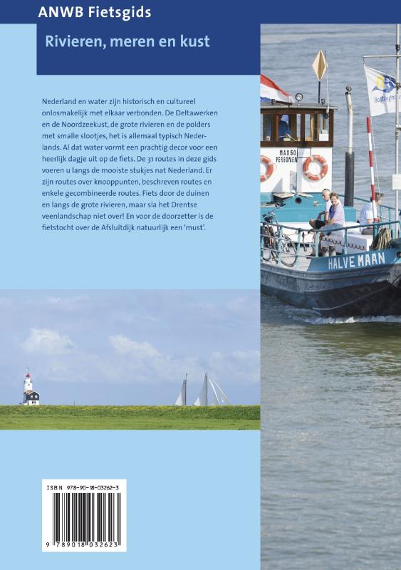 Achterkant van Rivieren, meren en kust