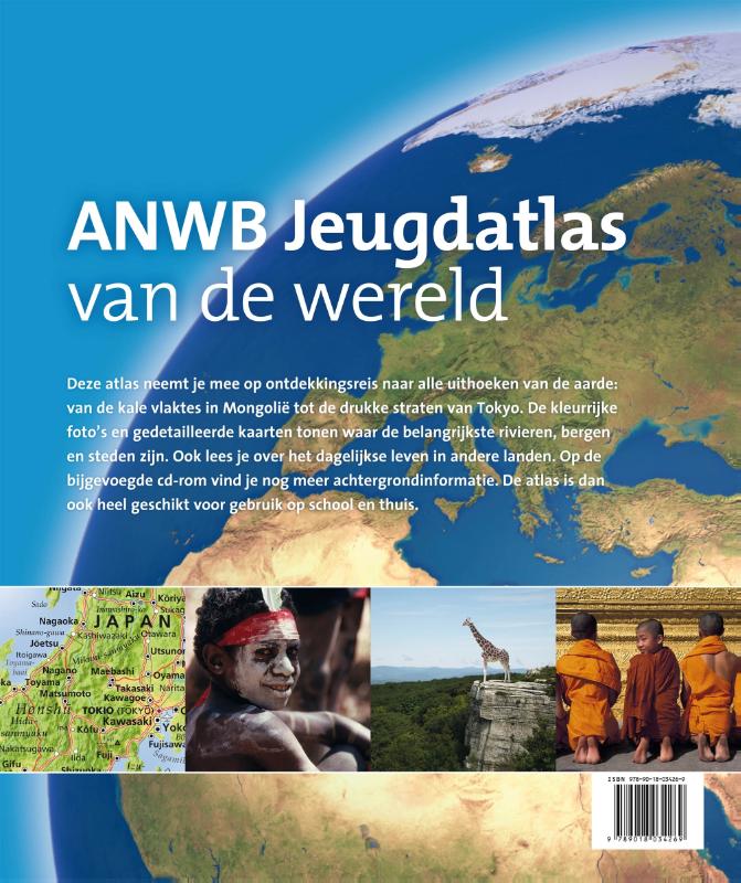Achterkant van ANWB jeugdatlas van de wereld