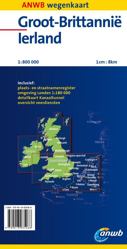 Achterkant van Groot-Brittannië en Ierland
