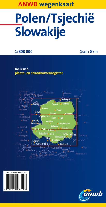 Achterkant van Polen Tsjechië Slowakije