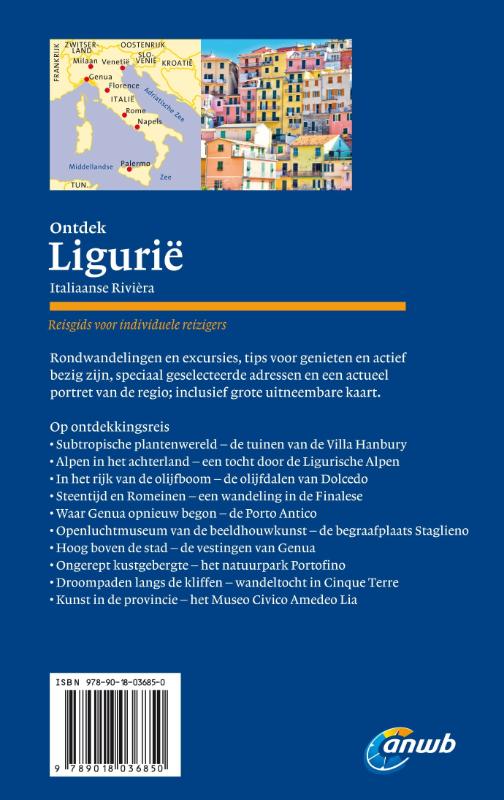 Achterkant van Ligurië ; Italiaanse Riviera