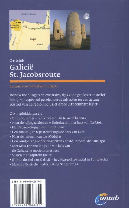 Achterkant van Galicië en St. Jacobsroute