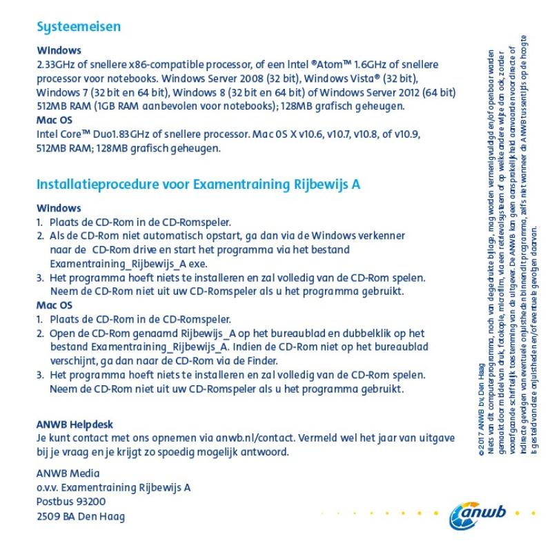 Achterkant van Theorieboek Rijbewijs A - motor