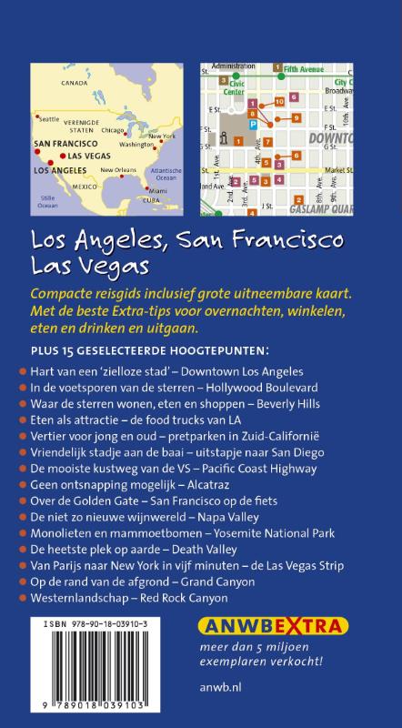 Achterkant van Los Angeles, San Francisco, Las Vegas