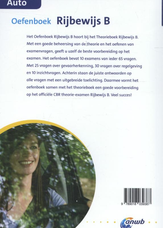 Achterkant van Oefenboek rijbewijs B - Auto