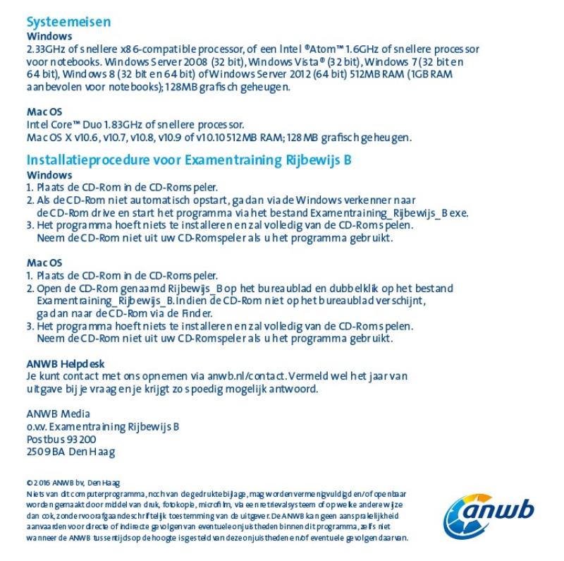 Achterkant van Theorieboek Rijbewijs B - Auto