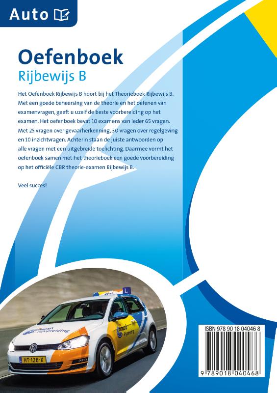Achterkant van Oefenboek rijbewijs B