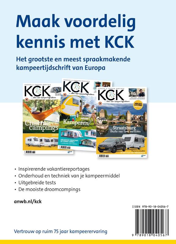 Achterkant van Campinggids Campings Onderweg 2017