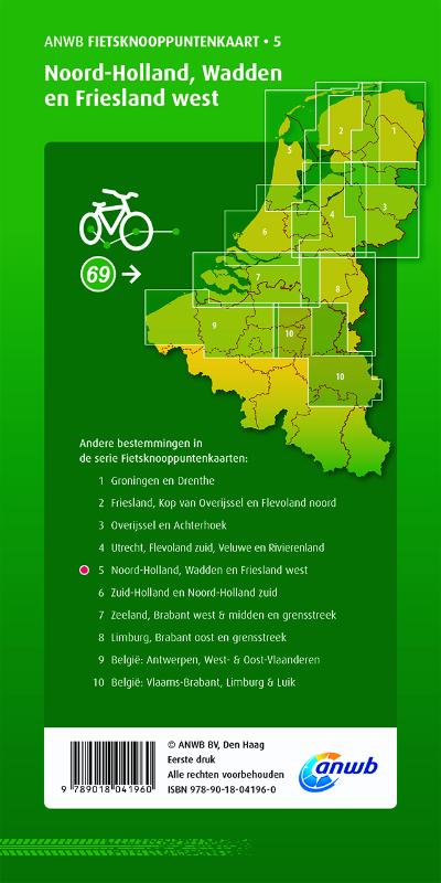 Achterkant van Noord-Holland, Wadden en Friesland west 1:100.000