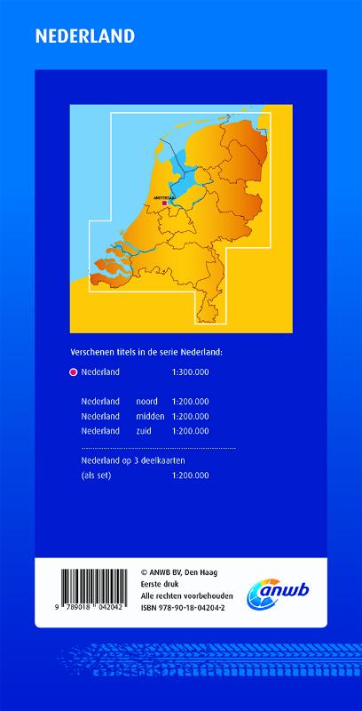 Achterkant van Anwb wegenkaart nederland