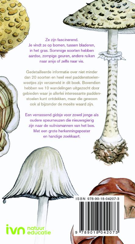 Achterkant van Het ANWB paddenstoelen wandelboek