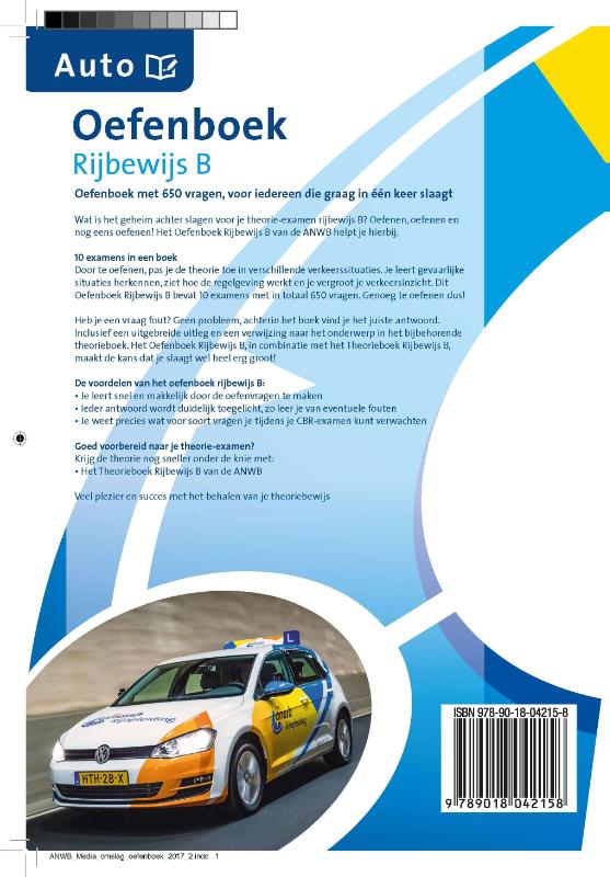 Achterkant van Oefenboek Rijbewijs B