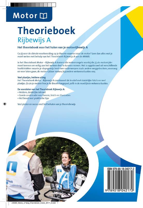 Achterkant van Theorieboek Rijbewijs A