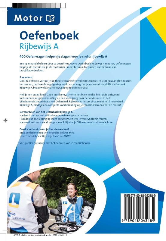 Achterkant van Oefenboek Rijbewijs A