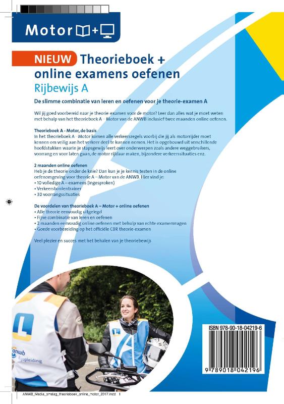 Achterkant van Theorieboek Rijbewijs A