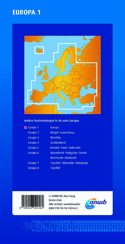 Achterkant van ANWB Wegenkaart Europa 1