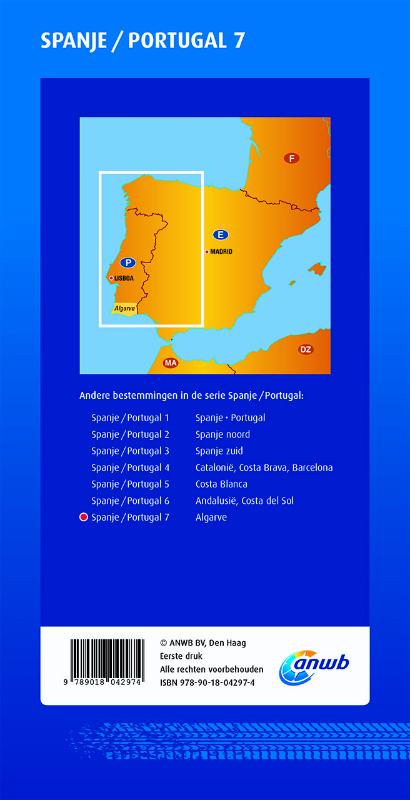 Achterkant van ANWB wegenkaart Spanje/Portugal 7 . Algarve