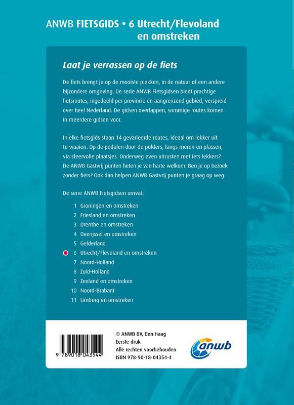 Achterkant van Fietsgids 6. Utrecht/Flevoland