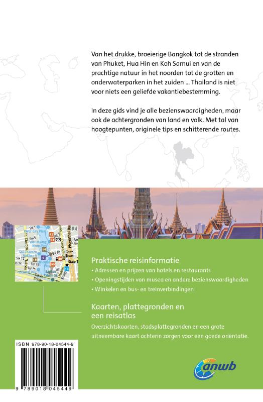 Achterkant van Thailand wereldreisgids