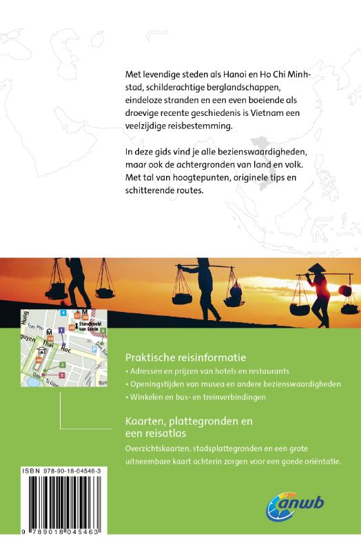 Achterkant van Vietnam wereldreisgids