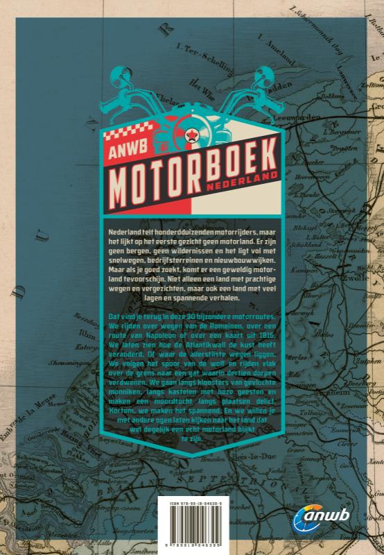 Achterkant van ANWB motorboek Nederland