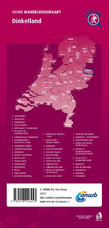 Achterkant van Wandelregiokaart Dinkelland 1:33.333