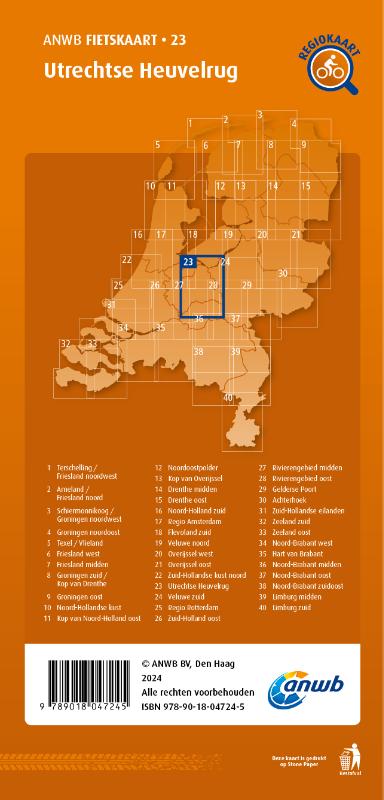 Achterkant van Fietskaart Utrechtse Heuvelrug 1:66.666