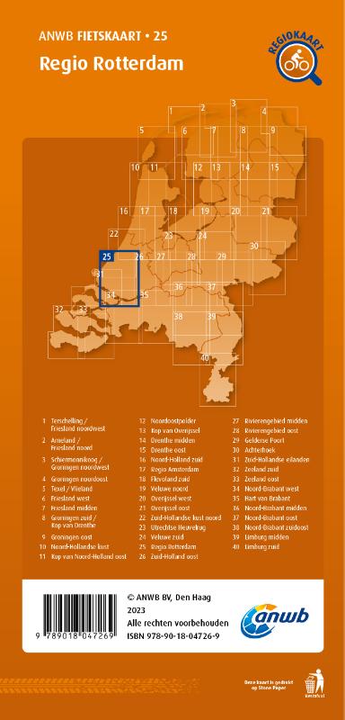 Achterkant van Fietskaart Regio Rotterdam 1:66.666